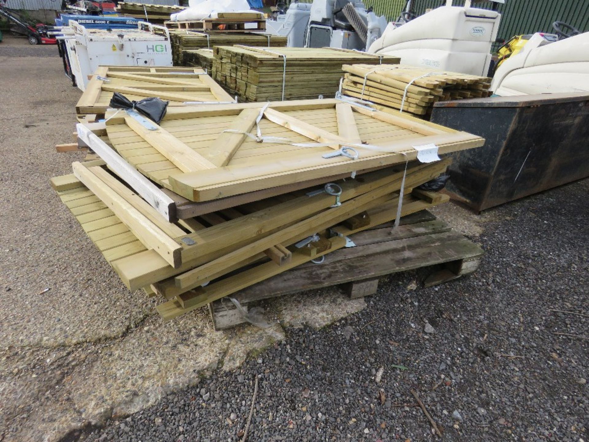 8 X ASSORTED WOODEN PEDESTRIAN GATES.