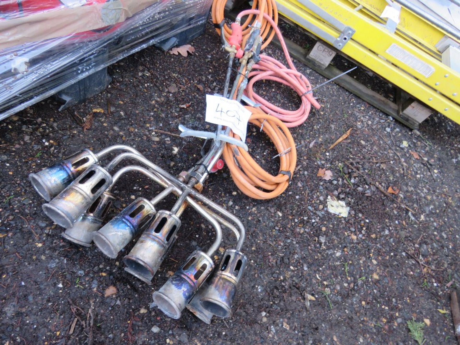 3 X GAS TORCHES, 3 HEADED TYPE. - Image 2 of 2