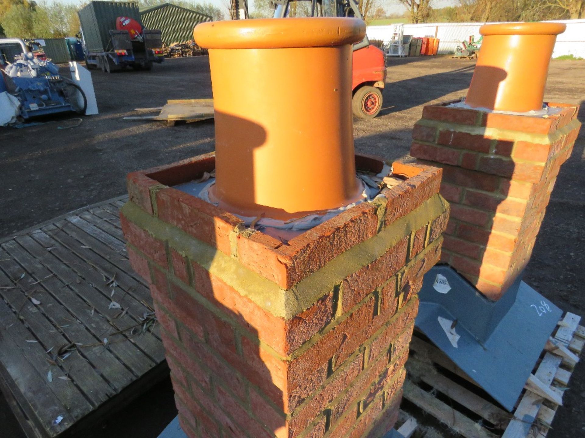 CGFMA FIBRE GLASS CHIMNEY STACK. GRP CENTRE AND BASE WITH REAL BRICK FACING. BELIEVED TO BE 25 DEGRE - Image 2 of 3