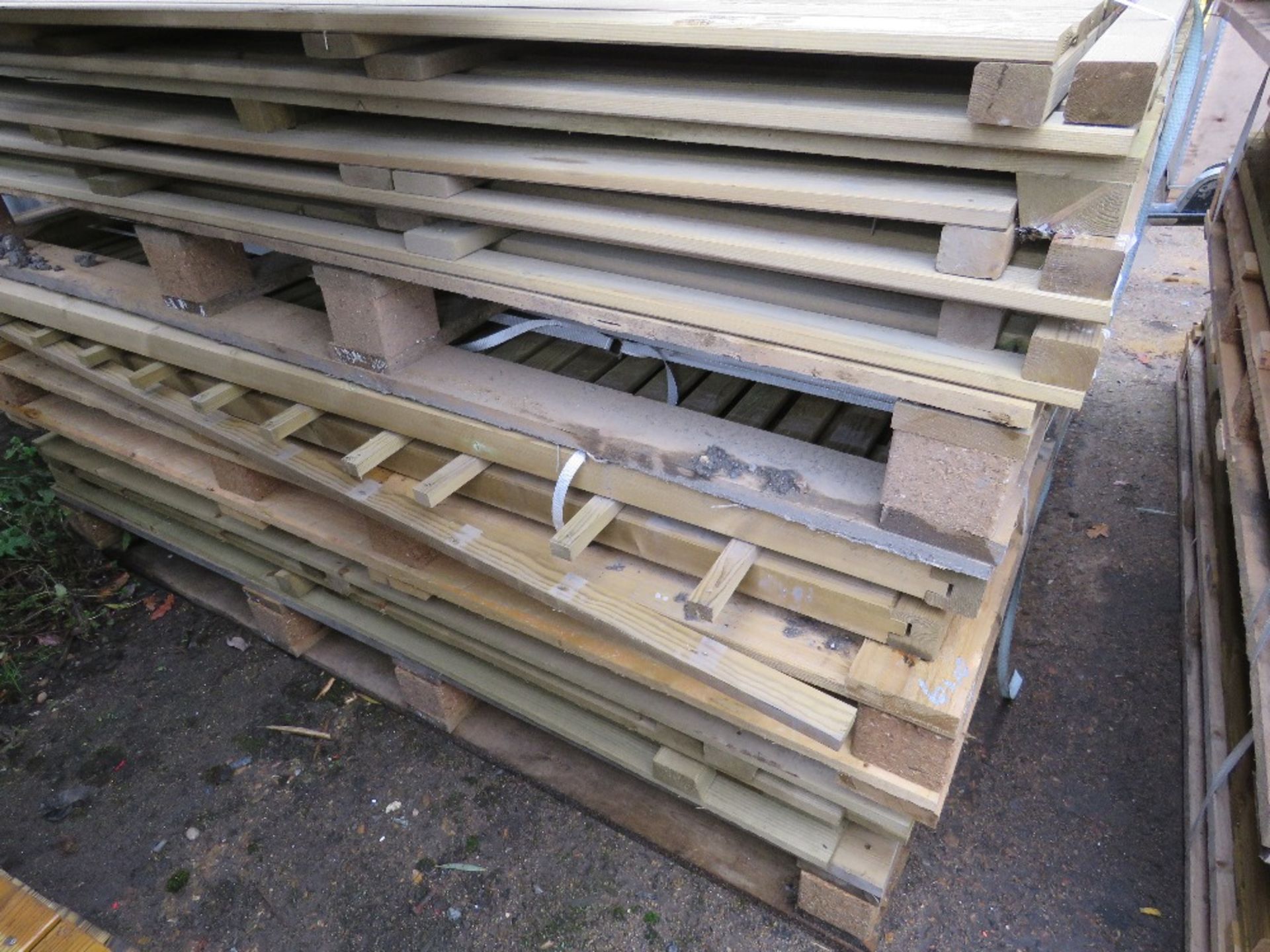 STACK OF 3 X PALLETS CONTAINTING APPROX 14 X ASSORTED FENCE PANELS. - Image 2 of 2