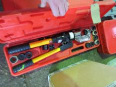 LARGE CABLE CRIMPER SET IN BOX. SOURCED FROM DEPOT CLEARANCE DUE TO A CHANGE IN COMPANY POLICY.