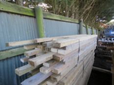LARGE PACK OF 4" X 2" TIMBER, 8FT - 11FT LENGTHS APPROX. 63 PIECES APPROX IN THE BUNDLE. PRE USED/DE