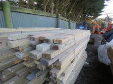 LARGE PACK OF 4" X 2" TIMBER, 8FT - 11FT LENGTHS APPROX. 49 PIECES APPROX IN THE BUNDLE. PRE USED/DE