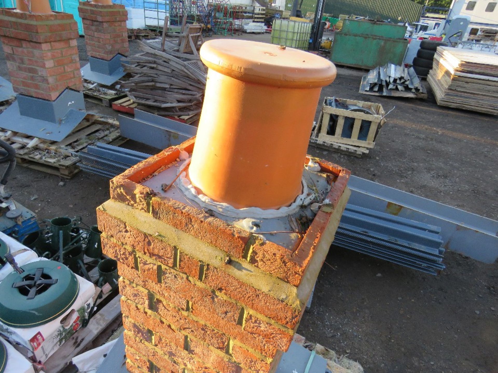 CGFMA FIBRE GLASS CHIMNEY STACK. GRP CENTRE AND BASE WITH REAL BRICK FACING. BELIEVED TO BE 25 DEGR - Image 2 of 3