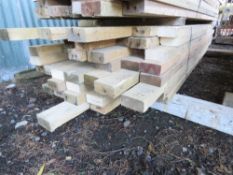 LARGE PACK OF 4" X 2" TIMBER, 8FT - 11FT LENGTHS APPROX. 49 PIECES APPROX IN THE BUNDLE. PRE USED/DE