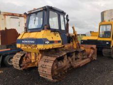 KOMATSU D63E TRACKED DOZER. DIRECT EX FARM. WHEN TESTED WAS SEEN TO DRIVE, STEER AND BLADE LIFTED/