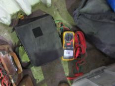 MULTIMETER AND CASE OF WIRES. SOURCED FROM DEPOT CLEARANCE DUE TO A CHANGE IN COMPANY POLICY.