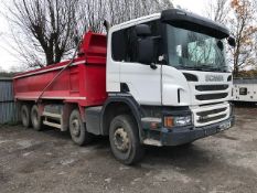 SCANIA P400 8X4 TIPPER LORRY REG:KM62 EHX. SEMI AUTO GEARBOX. 2013 REGISTERED. TESTED TILL MARCH