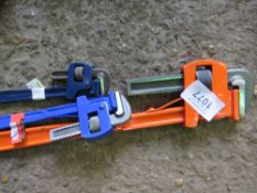 3 X ASSORTED STILSON SPANNERS.