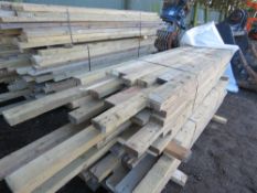 LARGE PACK OF 4" X 2" TIMBER, 8FT - 11FT LENGTHS APPROX. 49 PIECES APPROX IN THE BUNDLE. PRE USED/DE