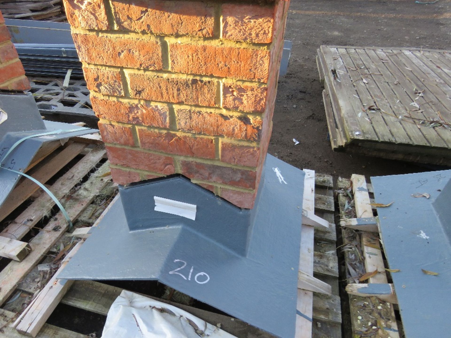 CGFMA FIBRE GLASS CHIMNEY STACK. GRP CENTRE AND BASE WITH REAL BRICK FACING. BELIEVED TO BE 25 DEGR - Image 2 of 3