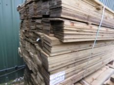 LARGE PACK OF FEATHER EDGE CLADDING TIMBERS, 1.8M X 0.105M APPROX.
