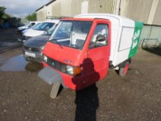 PIAGGIO APE TUK TUK WAGON. BEEN STANDING SOME TIME. WHEN TESTED WAS SEEN TO RUN AND DRIVE.