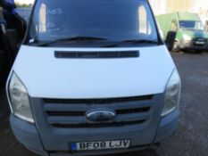 FORD TRANSIT SWB PANEL VAN REG:BF08 LJV. 239549 REC MILES. WHEN TESTED WAS SEEN TO DRIVE. BATTERY