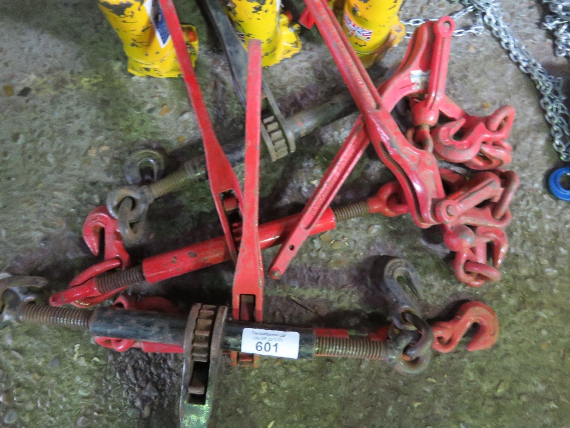 6 X LOAD TENSIONERS. 4 X RATCHETS AND 2 X DOGS, SOURCED FROM DEPOT CLEARANCE DUE TO A CHANGE IN COMP