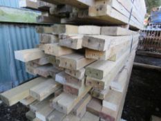 LARGE PACK OF 4" X 2" TIMBER, 8FT - 11FT LENGTHS APPROX. 49 PIECES APPROX IN THE BUNDLE. PRE USED/DE