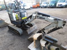 BOBCAT 418EA MICRO EXCAVATOR, YEAR 2009. WITH SET OF BUCKETS AND EXTENSION PLATES FOR BLADE. WHEN TE