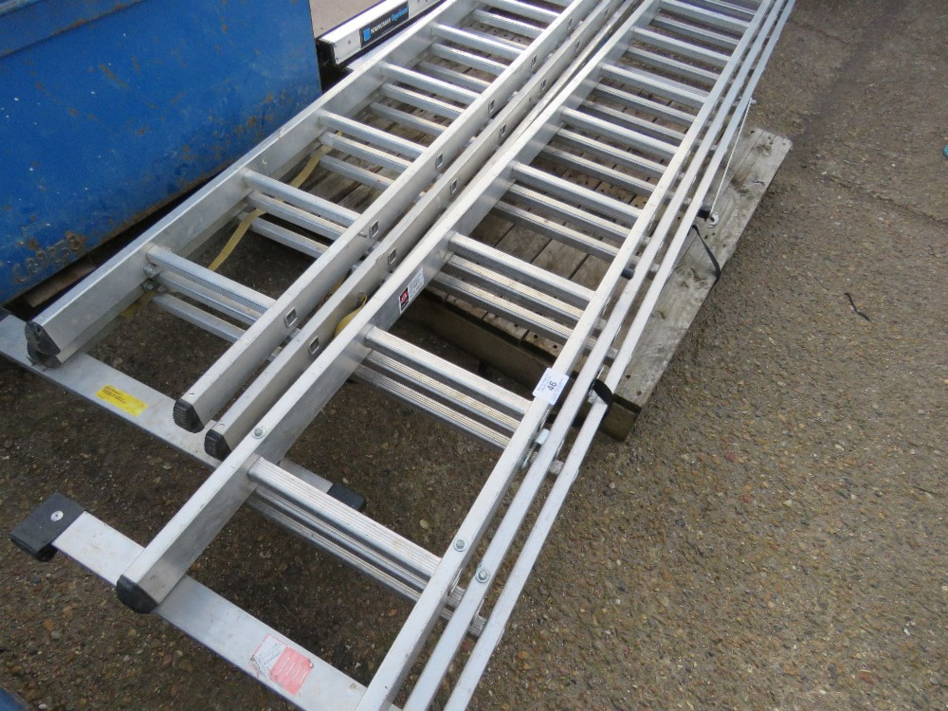 2 X 3 SECTION EXTENSION LADDERS. SOURCED FROM LOCAL DEPOT CLEARANCE DUE TO A CHANGE IN POLICY.