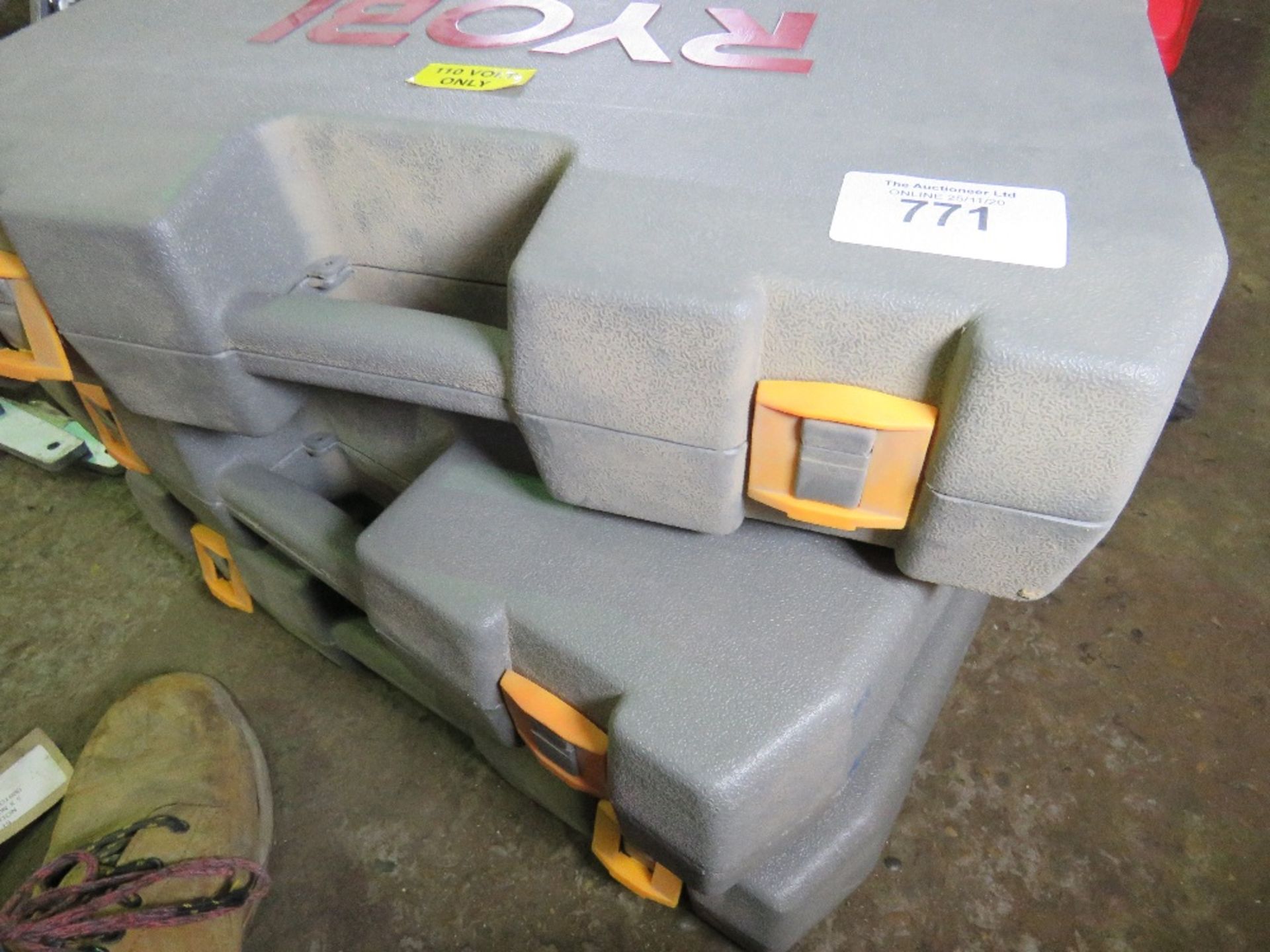 3 X RYOBI SDS 110 VOLT DRILLS. SOURCED FROM DEPOT CLEARANCE DUE TO A CHANGE IN COMPANY POLICY.