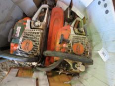 2 X STIHL MS261 CHAINSAW DRIVE HEADS AND ADDITIONAL PARTS, CONDITION UNKNOWN.