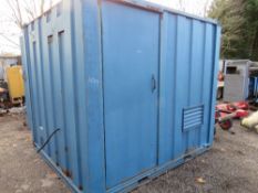 ANTI VANDAL PLUG IN SECURE WELFARE CABIN. CONTAINS A TOILET, DRYING ROOM PLUS A LOCKABLE STORAGE AR