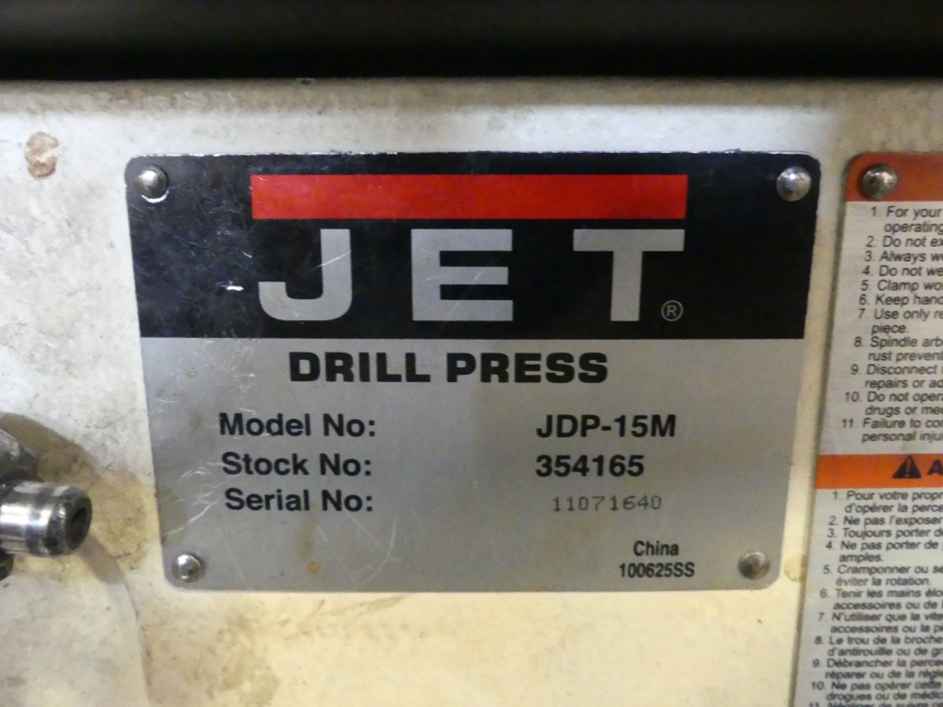 Jetmodel bench drill press w/ drilling vise, stand - Image 6 of 6