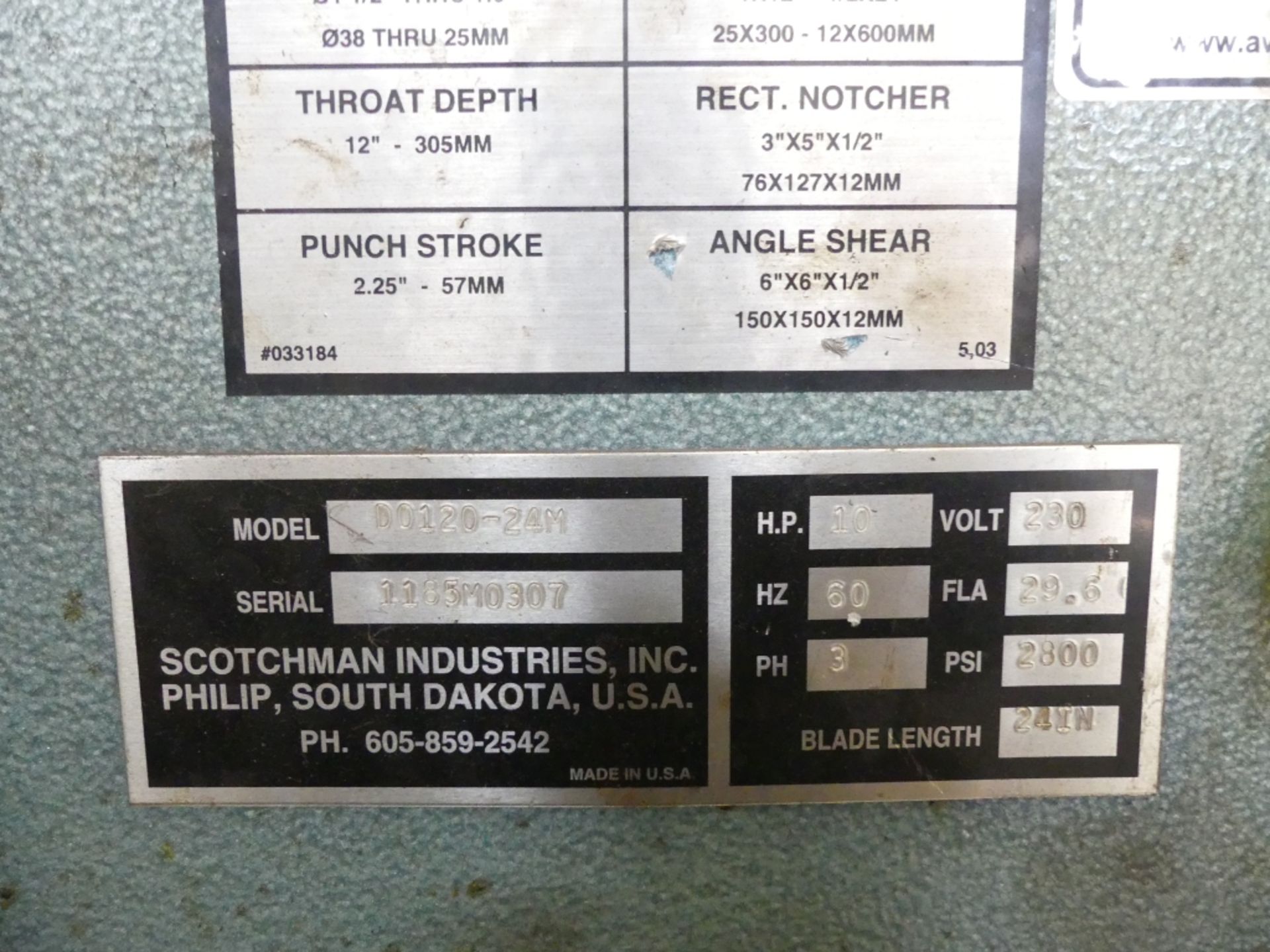 Scotchman Dual Operator Ironworker w/ punch & dies - Image 12 of 14