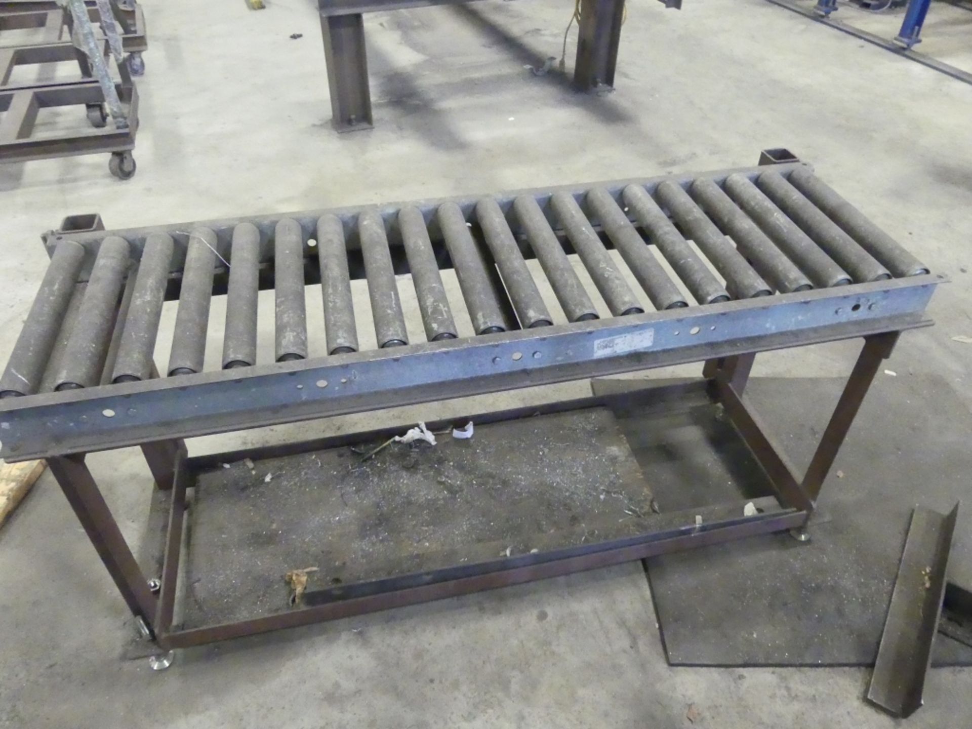 Roller conveyor, 15_ wide x 60" long with base"