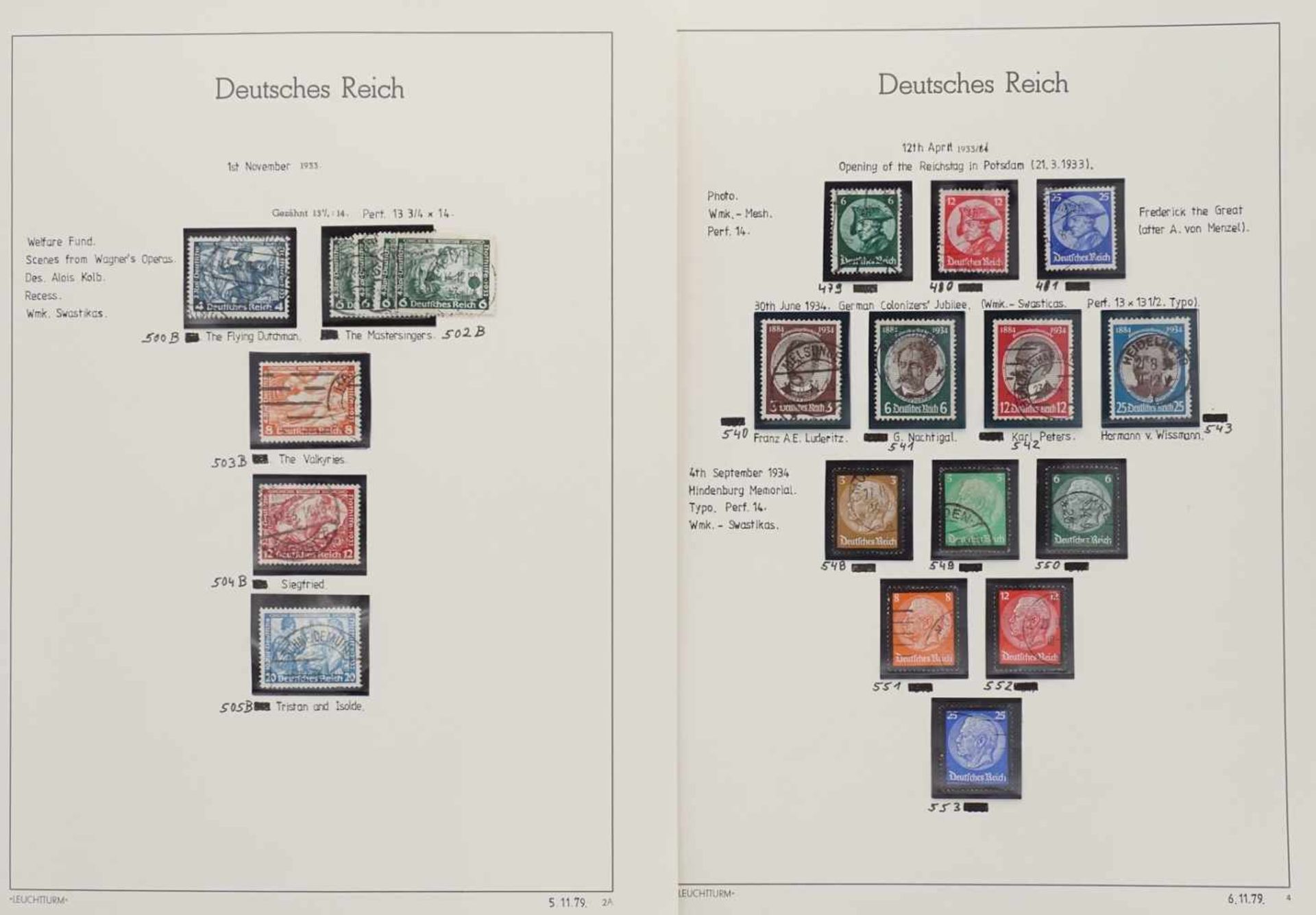 Leuchtturm Briefmarkenalbum Deutsches Reich 1933-1945 - Bild 19 aus 38