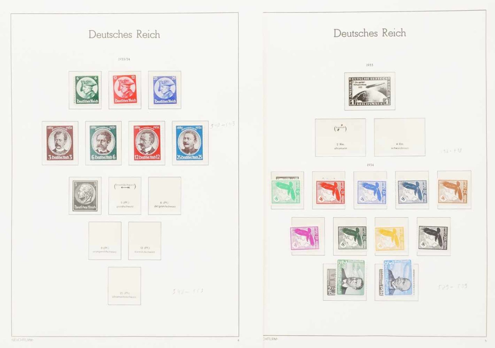 Leuchtturm Briefmarkenalbum Deutsches Reich 1933-1945 - Bild 12 aus 35