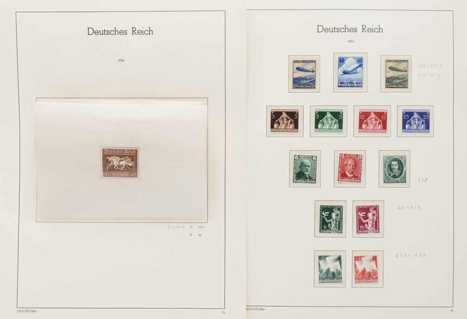 Leuchtturm Briefmarkenalbum Deutsches Reich 1933-1945 - Bild 17 aus 35