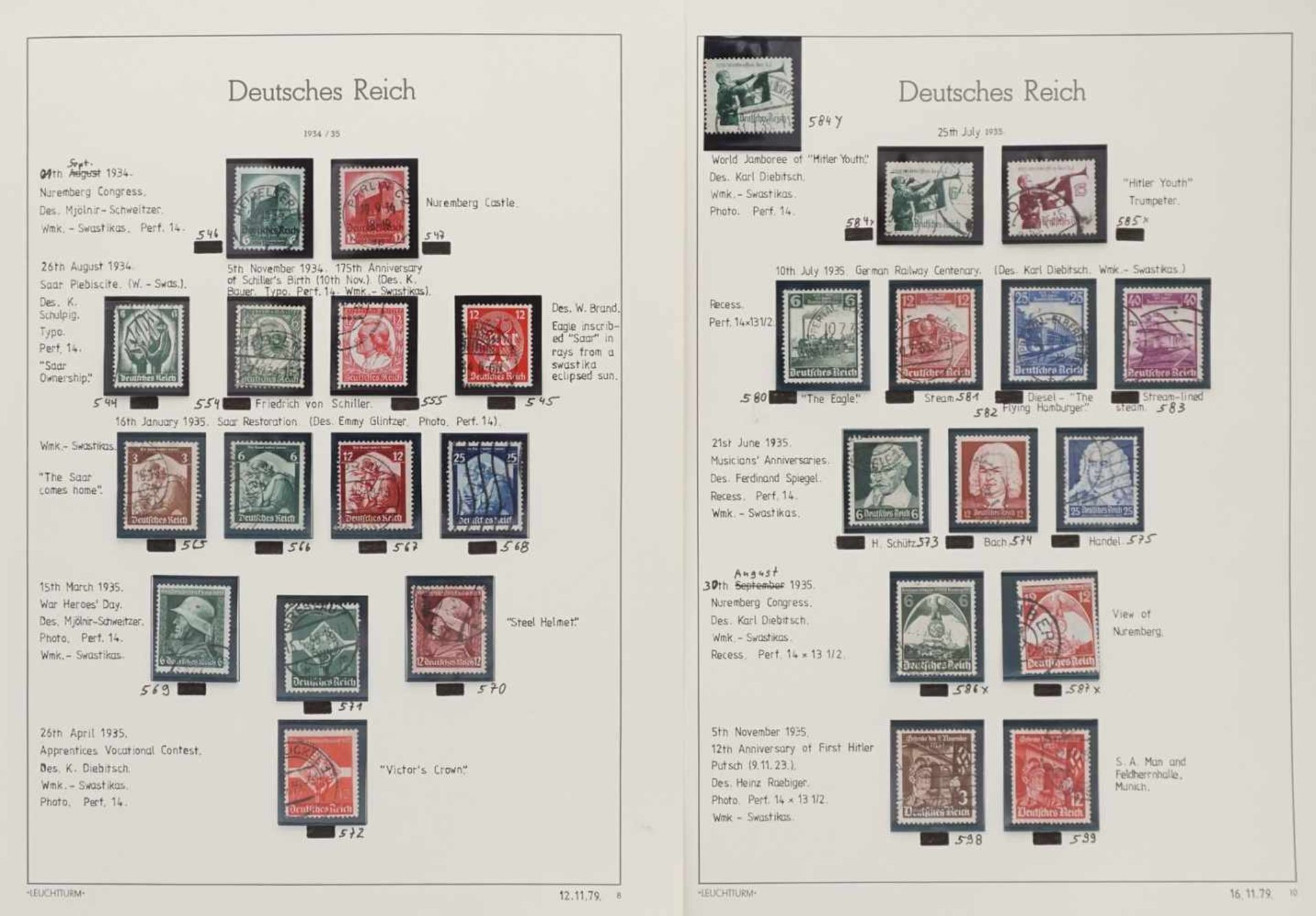 Leuchtturm Briefmarkenalbum Deutsches Reich 1933-1945 - Bild 20 aus 38