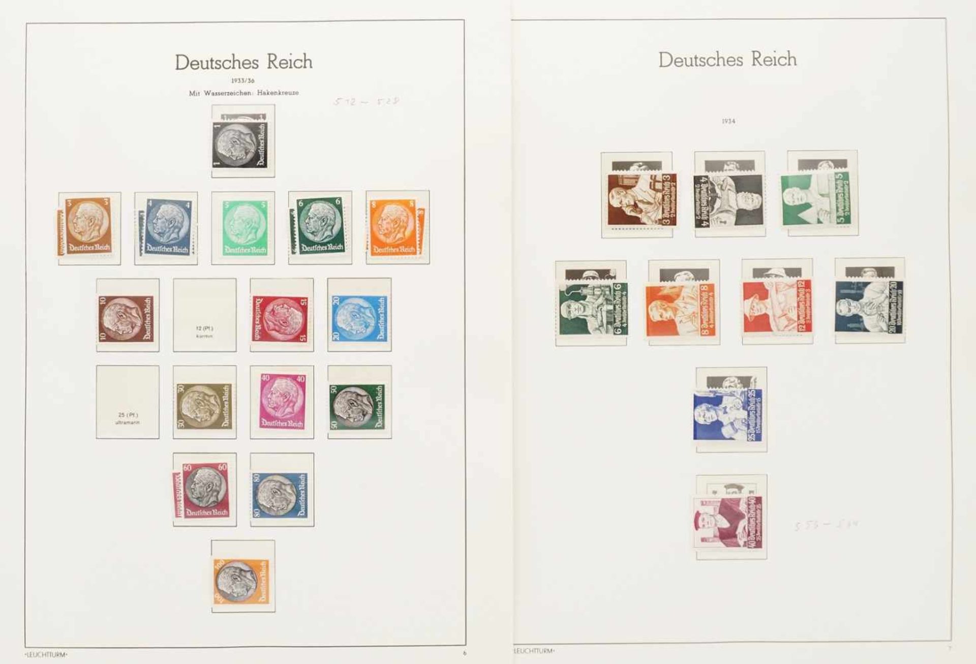 Leuchtturm Briefmarkenalbum Deutsches Reich 1933-1945 - Bild 15 aus 35