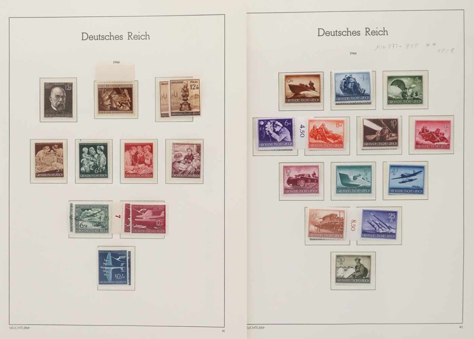 Leuchtturm Briefmarkenalbum Deutsches Reich 1933-1945 - Bild 28 aus 35