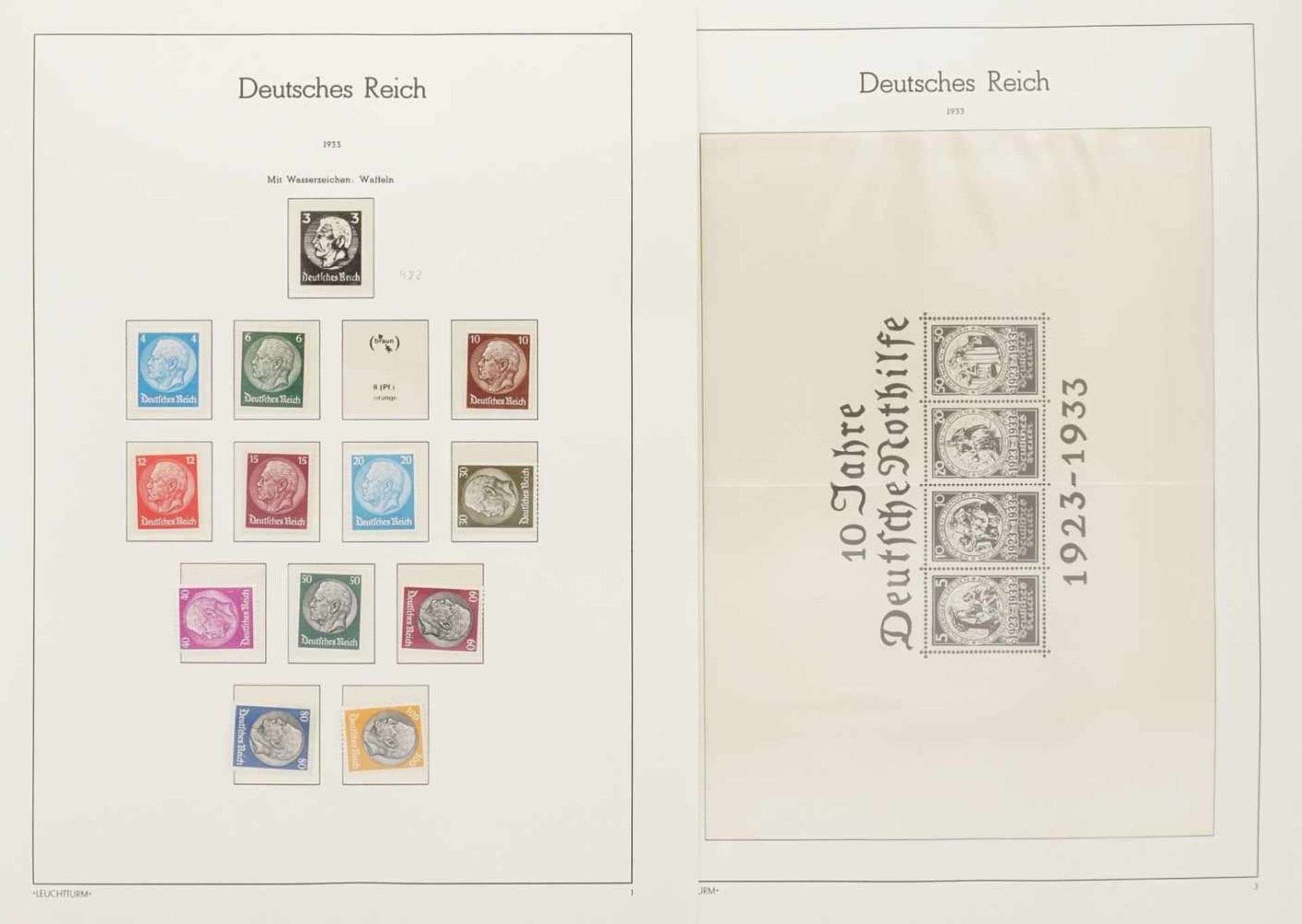 Leuchtturm Briefmarkenalbum Deutsches Reich 1933-1945 - Bild 14 aus 35