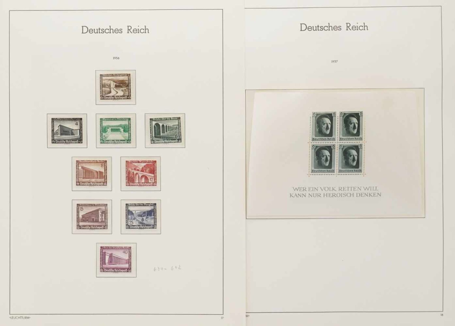 Leuchtturm Briefmarkenalbum Deutsches Reich 1933-1945 - Bild 20 aus 35