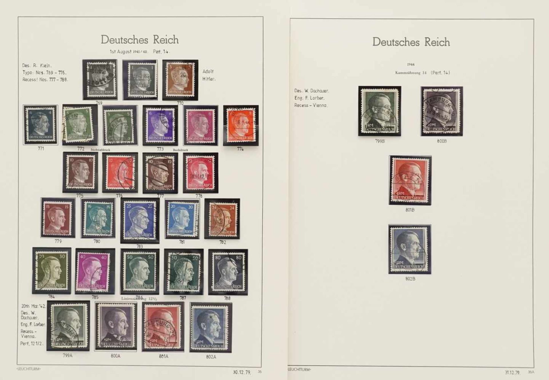 Leuchtturm Briefmarkenalbum Deutsches Reich 1933-1945 - Bild 31 aus 38