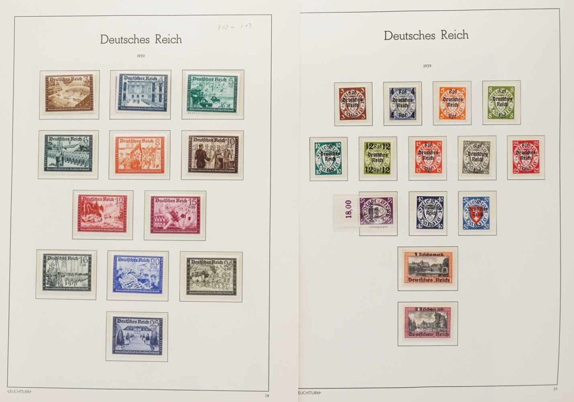 Leuchtturm Briefmarkenalbum Deutsches Reich 1933-1945 - Bild 26 aus 35