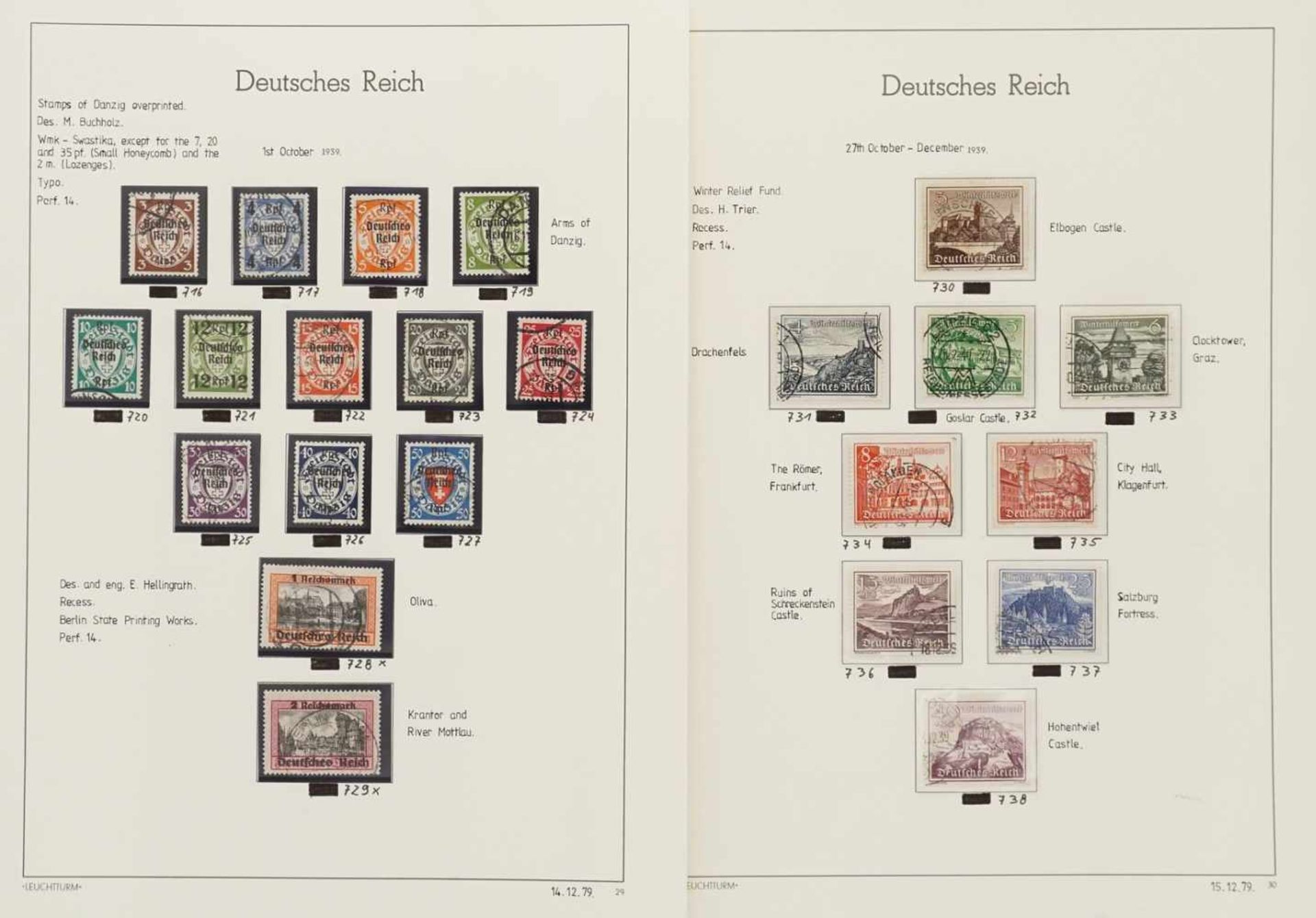 Leuchtturm Briefmarkenalbum Deutsches Reich 1933-1945 - Bild 26 aus 38