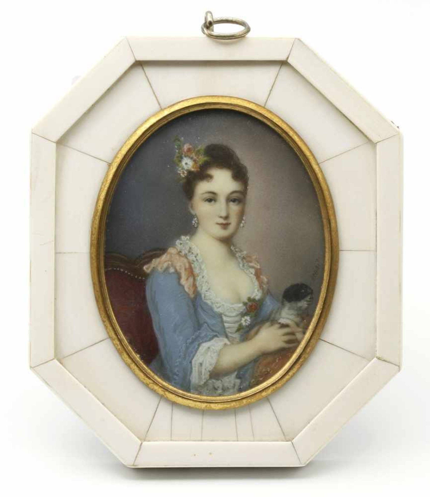 Elfenbeinminiatur-Portrait Madame Vignard