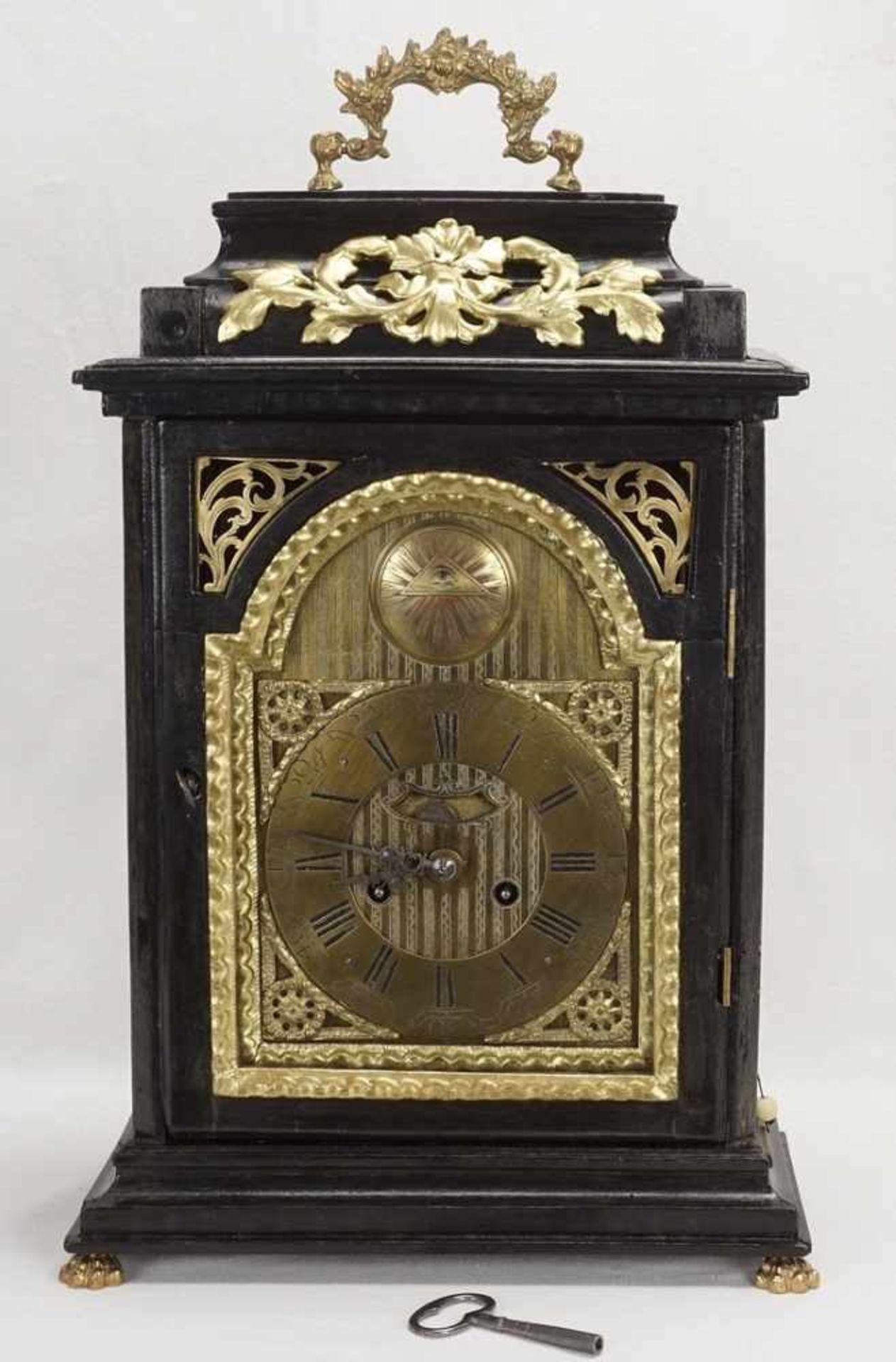 Pendule / Freimauerer Uhr mit allsehenden Auge, 2. Hälfte 18. Jh. - Bild 2 aus 7