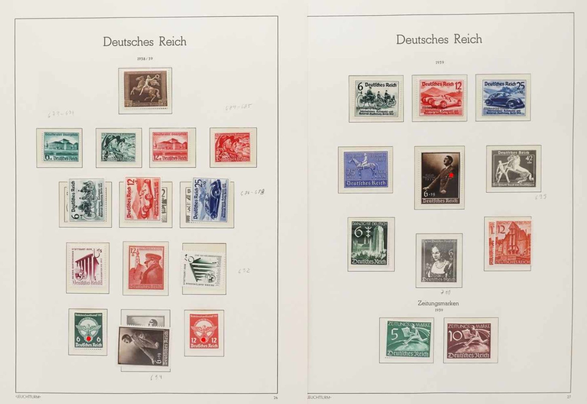 Leuchtturm Briefmarkenalbum Deutsches Reich 1933-1945 - Bild 27 aus 35