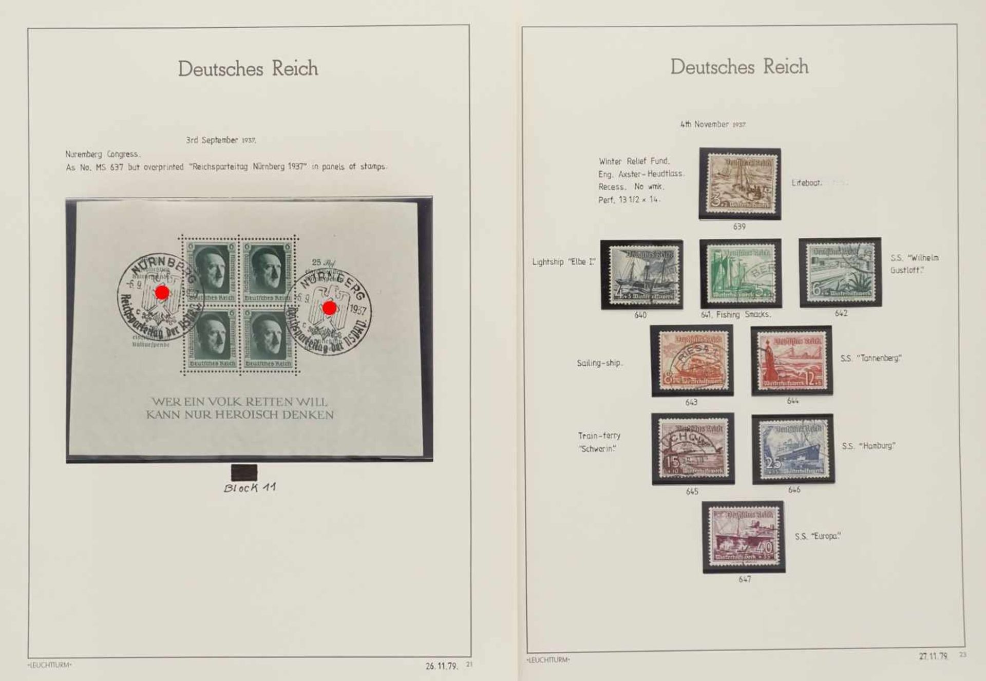 Leuchtturm Briefmarkenalbum Deutsches Reich 1933-1945 - Bild 23 aus 38