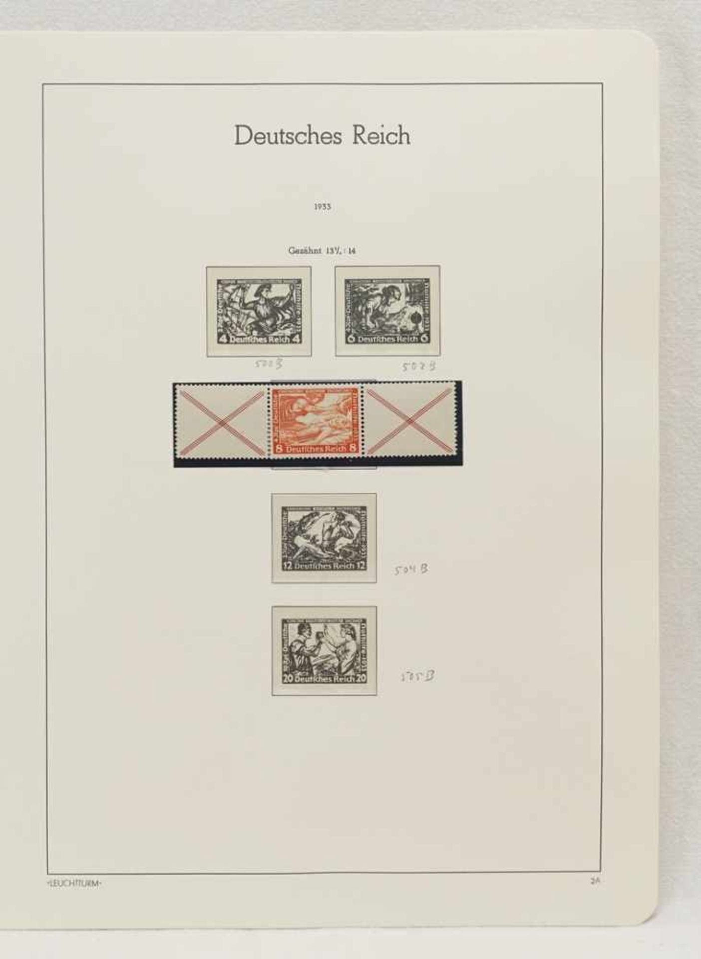 Leuchtturm Briefmarkenalbum Deutsches Reich 1933-1945 - Bild 7 aus 35