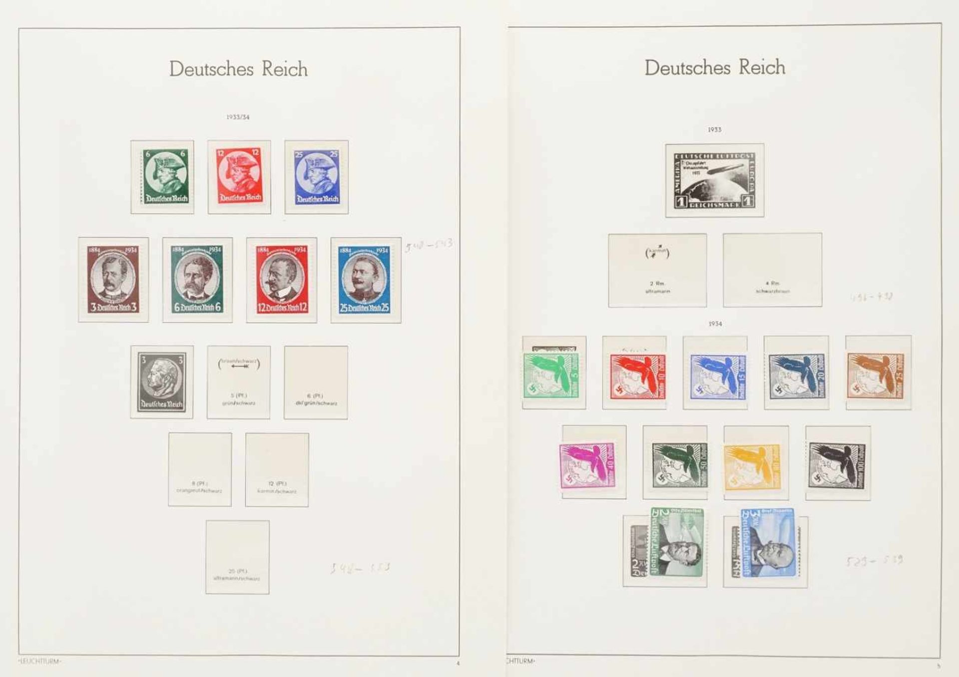 Leuchtturm Briefmarkenalbum Deutsches Reich 1933-1945 - Bild 13 aus 35