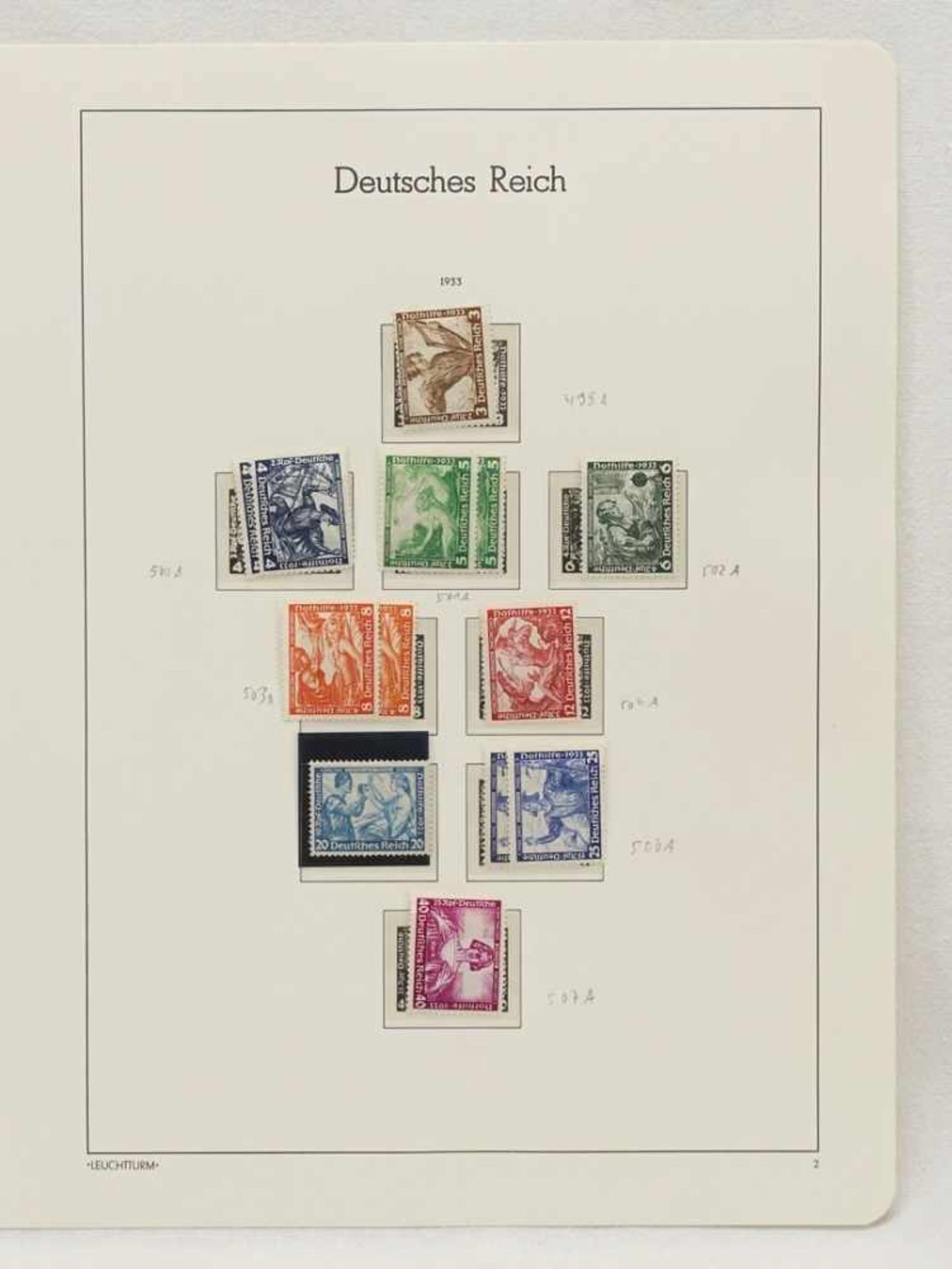 Leuchtturm Briefmarkenalbum Deutsches Reich 1933-1945 - Bild 6 aus 35