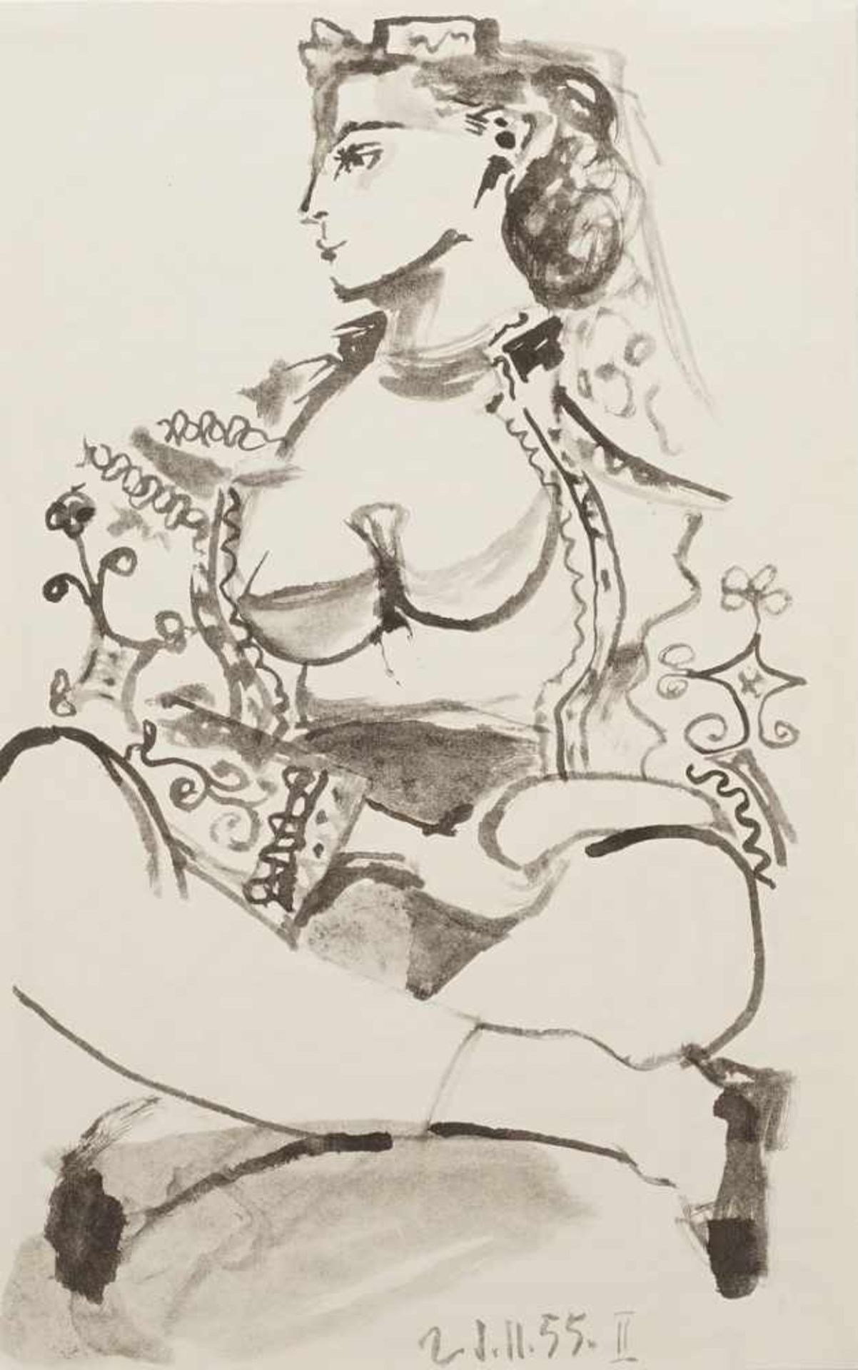 Pablo Picasso, "Femme accroupie (Kauernde Frau), 21.11.55 II"