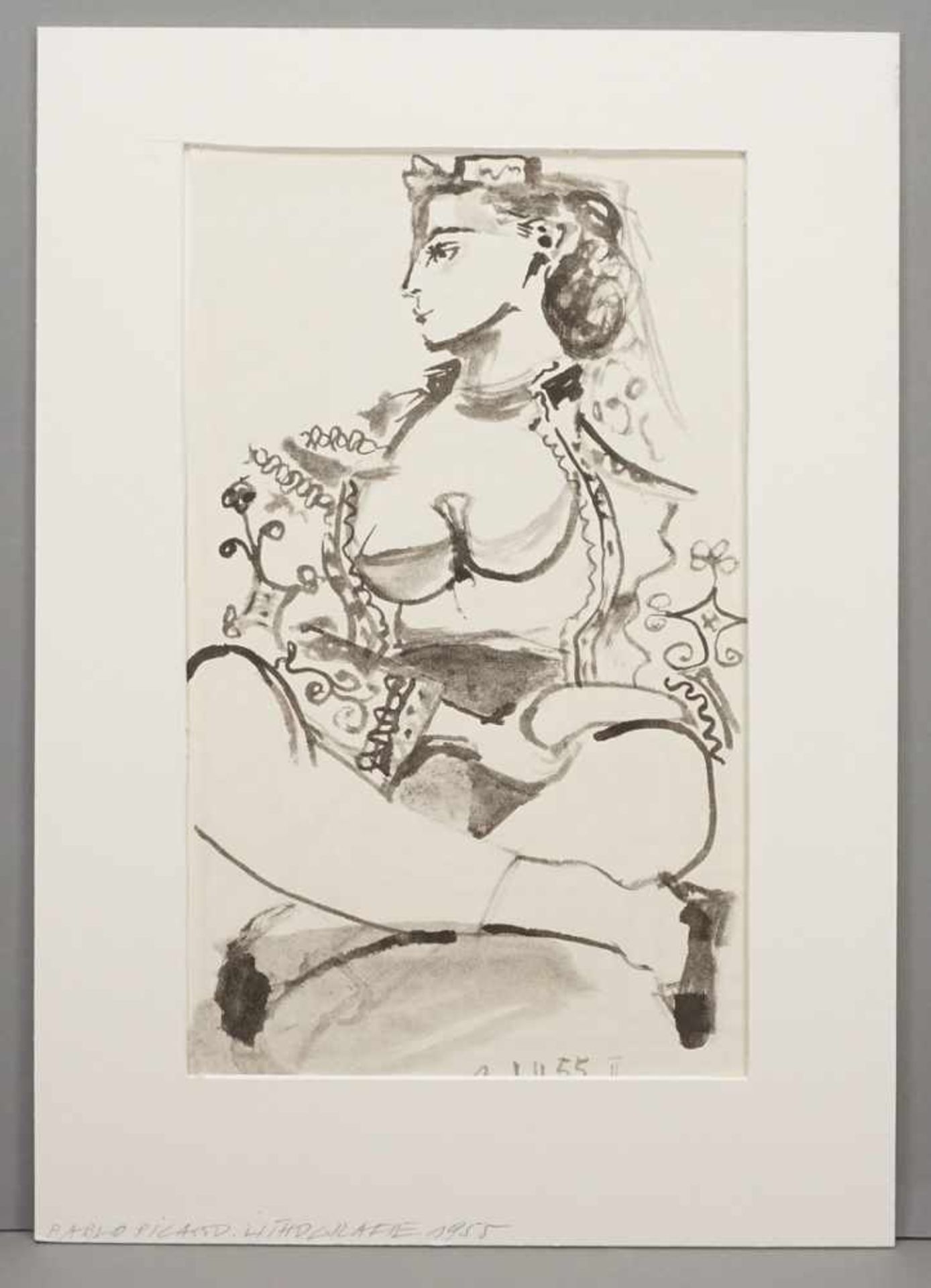 Pablo Picasso, "Femme accroupie (Kauernde Frau), 21.11.55 II" - Bild 2 aus 4