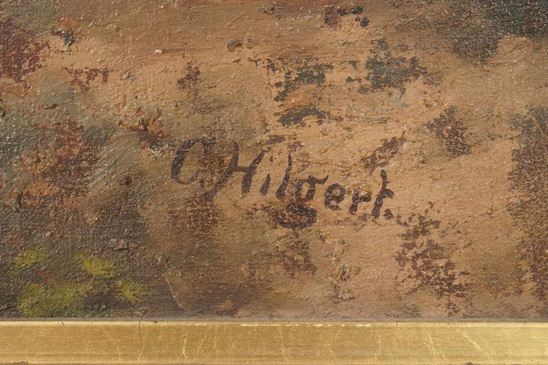 C. Hilgert, "Schafherde mit Hirtem im Gebirge" - Image 4 of 4