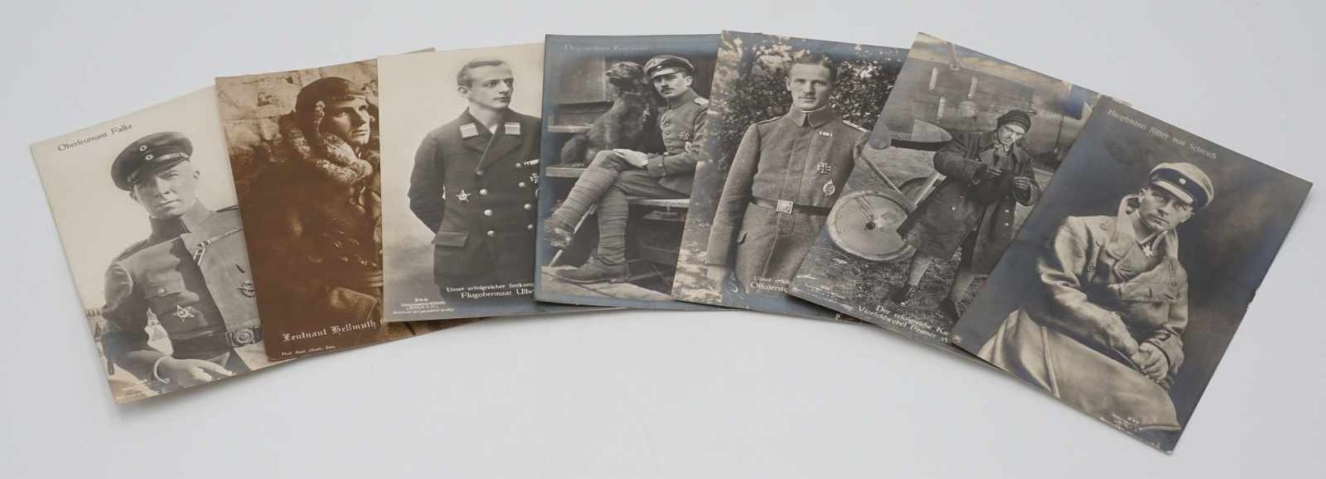 Sieben Sanke Flieger Postkarten / Ansichtkarten, 1914 - 1918